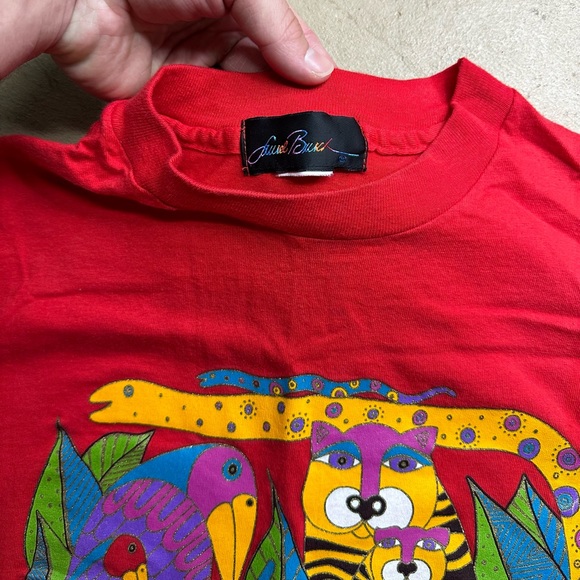 Vintage 90s Laurel Burch ‘Animalia’ Graphic Shirt - Single Stitch - Picture 5 of 5